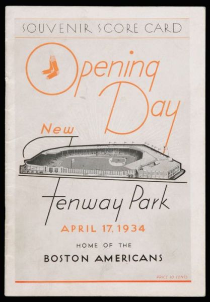 1934 Boston Red Sox Fenway Opening Day
